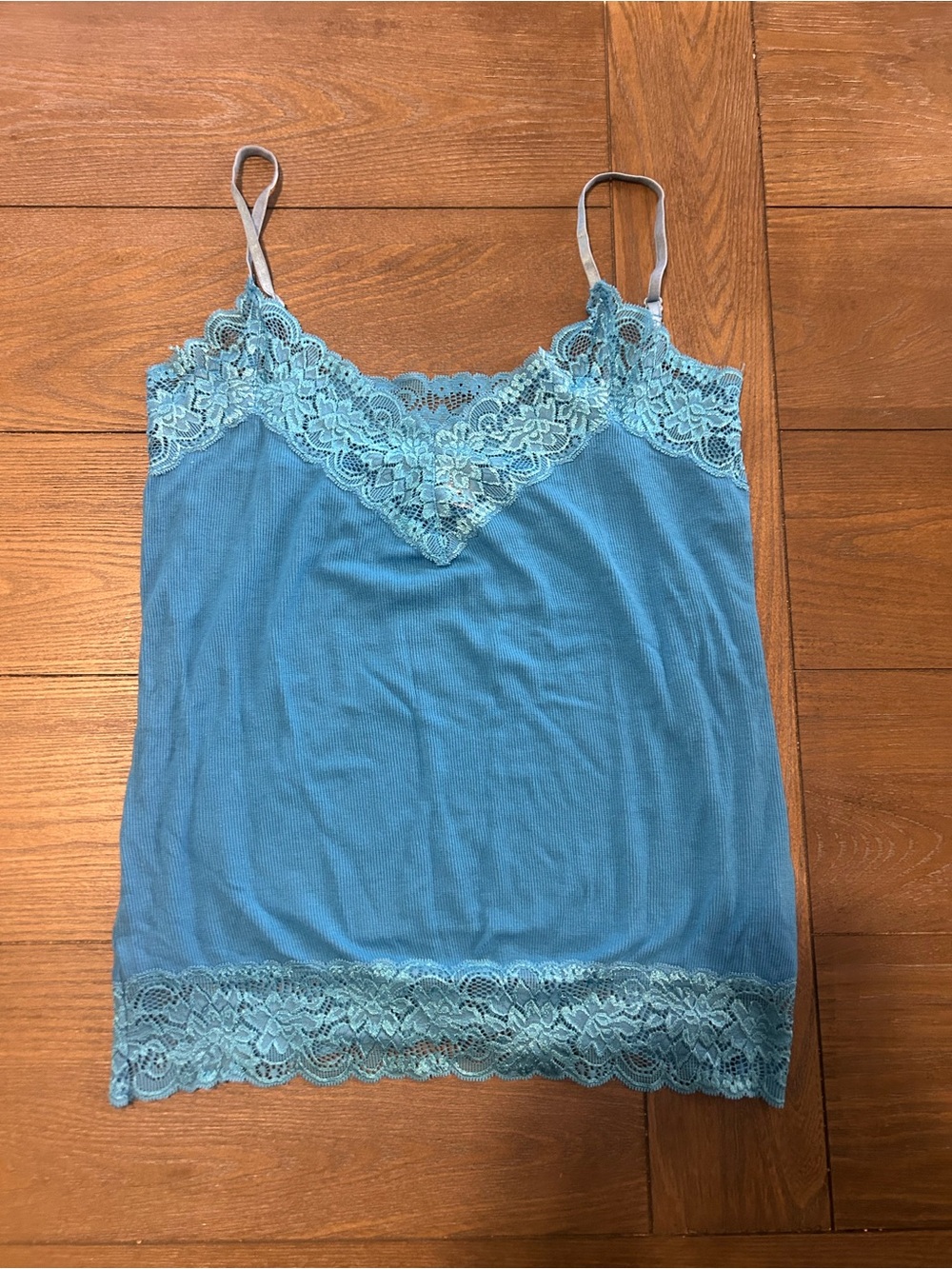 FARM Rio Turquoise Lace-Trim Camisole